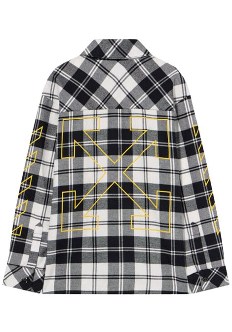 Camicia bambino nero/bianco in cotone OFF WHITE | GA001F5F0011018/MANERO/BIANCO
